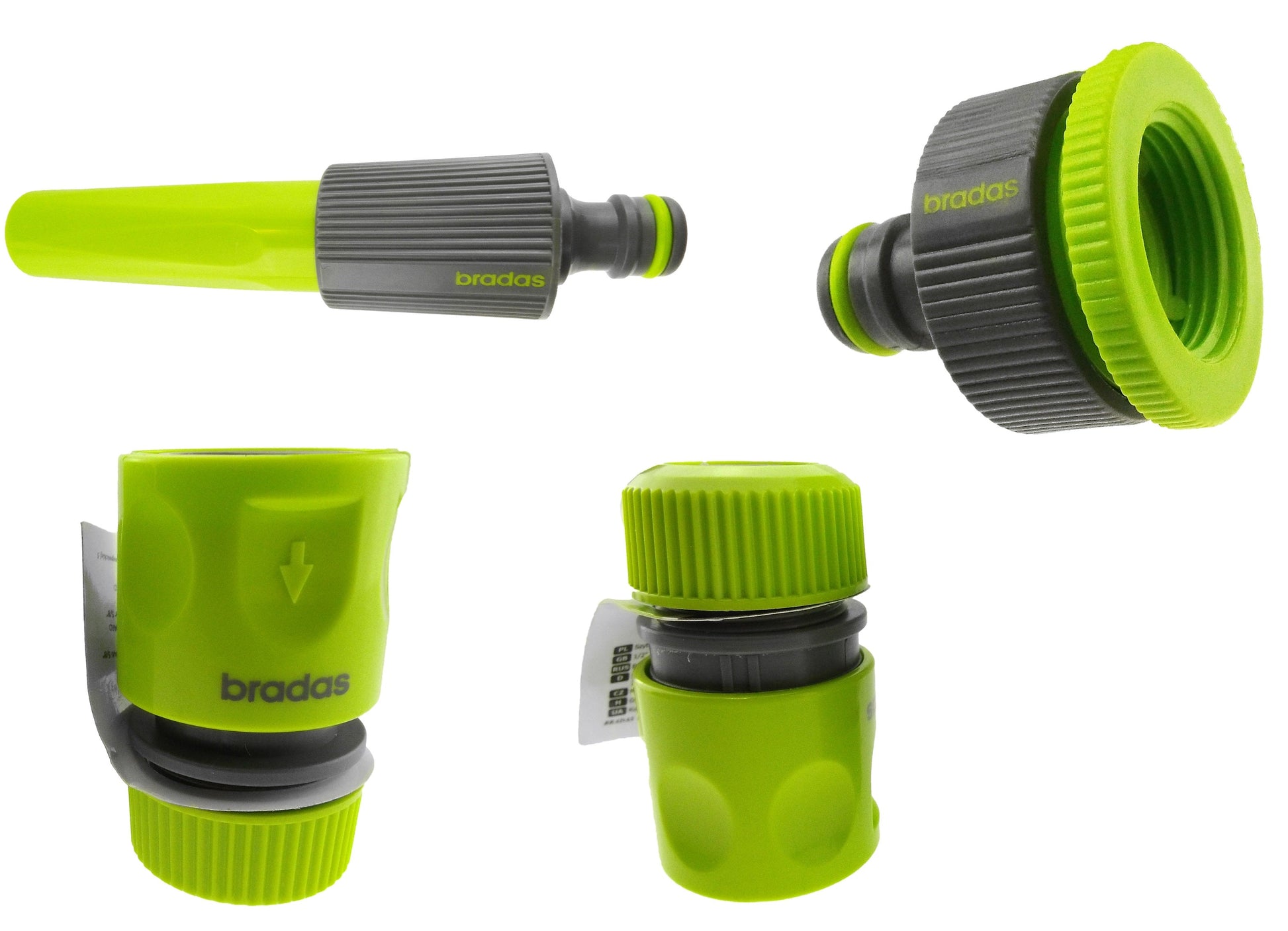 Hose Connectors Set With Nozzle Lime - Best4Trade-Retail Garden watering