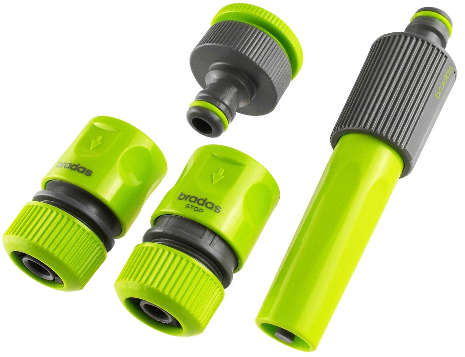 Hose Connectors Set With Nozzle Lime - Best4Trade-Retail Garden watering