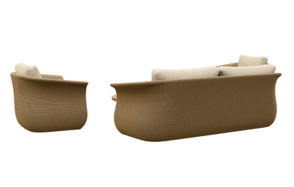 Linden Rattan 5-Seater Outdoor Sofa & Armchair Set with Teak Coffee Tables
