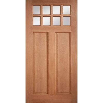 Chigwell Hardwood M&T 8 Double Glazed Clear Light Panels External Door - 1981mm x 838mm - LPD Doors
