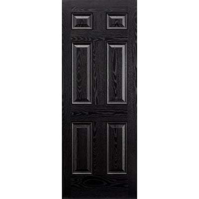 Colonial Black GRP Pre-Finished 6 Panel External Door - 2032mm x 813mm - LPD Doors