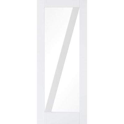 Barn White Primed 1 Glazed Clear Light Panel Internal Door - 1981mm x 686mm - LPD Doors