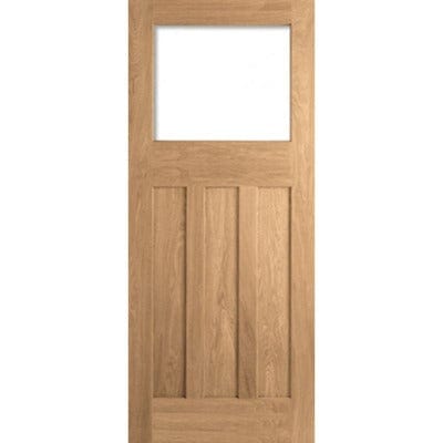 DX 30's Style Oak Unfinished 1 Unglazed Light Panel Internal Door - 1981mm x 686mm - LPD Doors