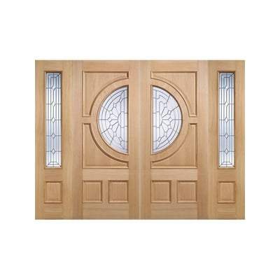 Empress Oak Unfinished 1 Double Glazed Bevelled Zinc Clear Light Panel External Door - 1981mm x 838mm - LPD Doors