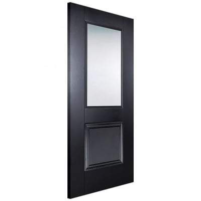Arnhem Black Primed 1 Glazed Clear Bevelled Light Panel Interior Door - 1981mm x 762mm - LPD Doors