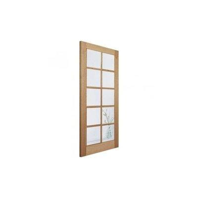 Oak SA 10 Glazed Clear Light Panels Un-Finished Internal Door - 1981mm x 686mm - LPD Doors
