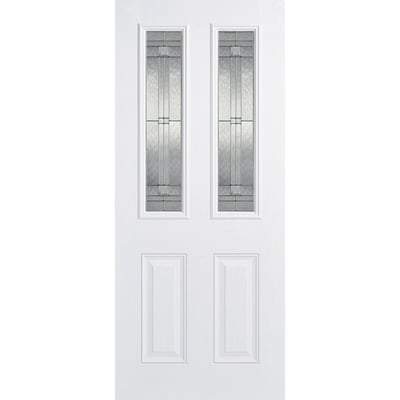 Malton White GRP Pre-Finished 2 Double Glazed Lead Light Panels - 2032mm x 813mm - LPD Doors