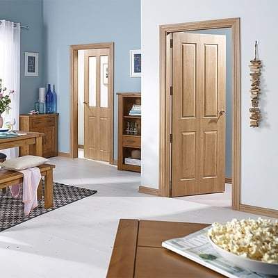 Oak Regency 4 Panel Un-Finished Internal Door - 1981mm x 686mm - LPD Doors
