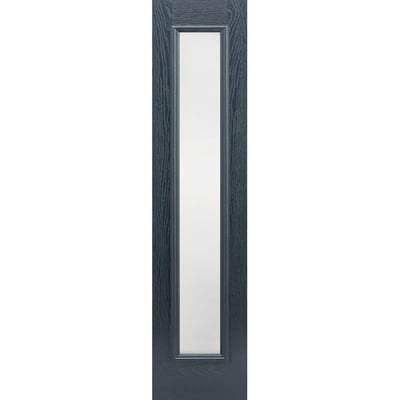 GRP Pre-Finished 1 Double Glazed Frosted Light Panel Sidelight 2032mm x 356mm - Grey - LPD Doors