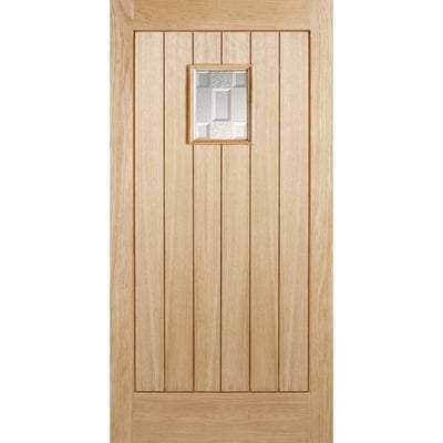 Suffolk Oak Unfinished 1 Part Obscured Light Panel External Door - 1981mm x 762mm - LPD Doors
