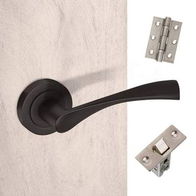 Lupus Matt Black Handle Hardware Pack Standard - LPD Doors