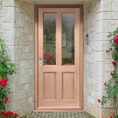 Malton Hardwood M&T 2 Double Glazed Clear Light Panels External Doors - 2032mm x 813mm - LPD Doors
