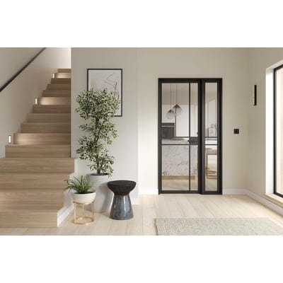 Manhatten Black Primed Universal Frame Kit - 2200mm x 133mm - LPD Doors
