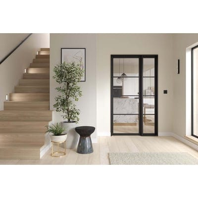 Manhatten Black Primed Universal Frame Kit - 2200mm x 108mm - LPD Doors