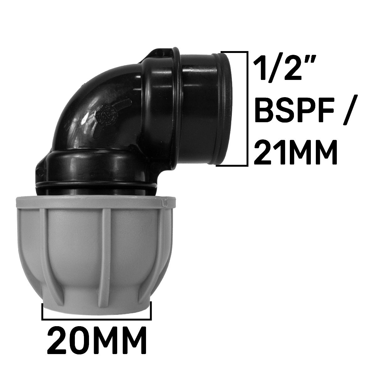 MDPE Elbow 20mm - 1/2" BSPF - Best4Trade-Retail Tech Hose & Fittings
