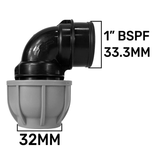 MDPE Elbow 32mm - 1" BSPF - Best4Trade-Retail Tech Hose & Fittings