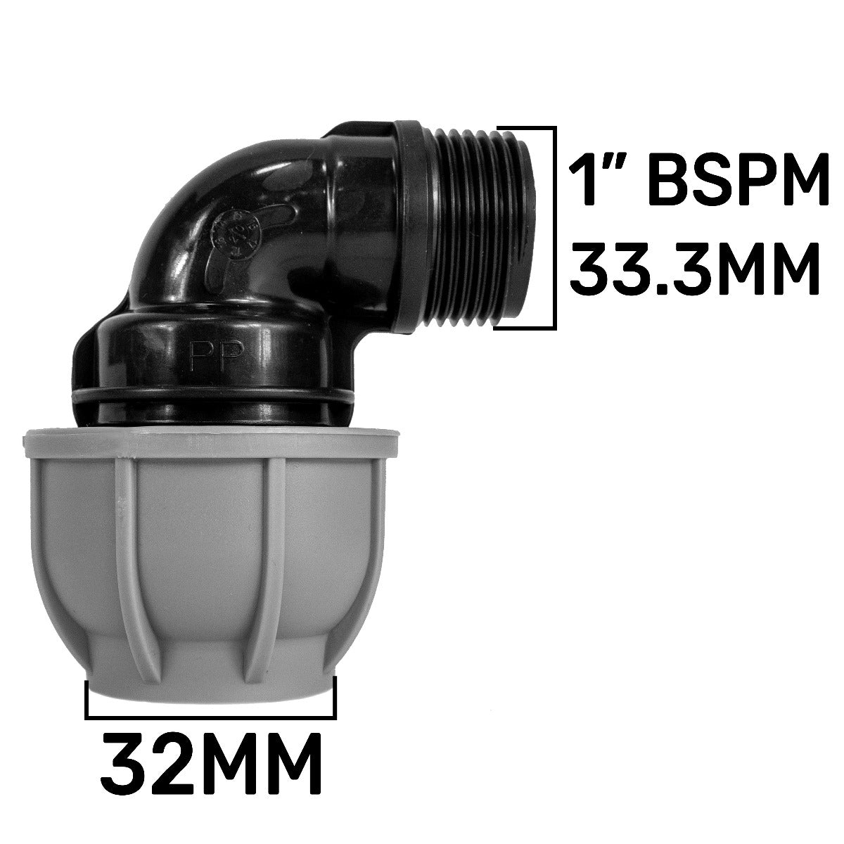 MDPE Elbow 32mm - 1" BSPM - Best4Trade-Retail Tech Hose & Fittings