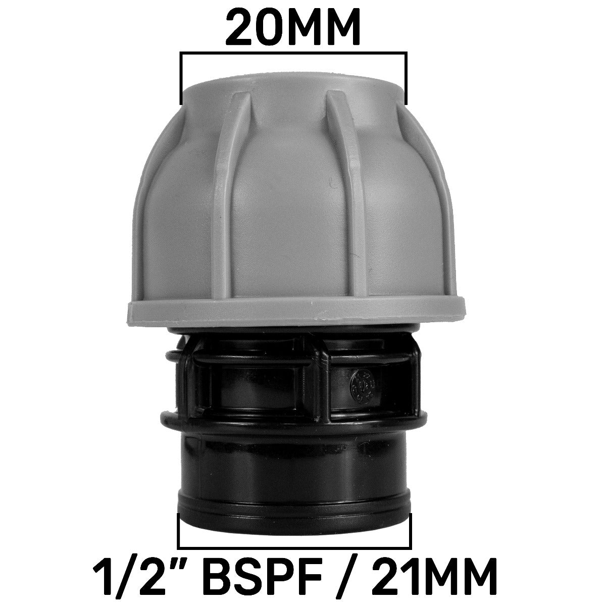 MDPE Straight Joiner 20mm - 1/2" BSPF - Best4Trade-Retail Tech Hose & Fittings