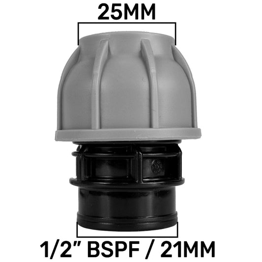 MDPE Straight Joiner 25mm - 1/2" BSPF - Best4Trade-Retail Tech Hose & Fittings