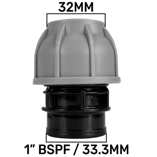 MDPE Straight Joiner 32mm - 1" BSPF - Best4Trade-Retail Tech Hose & Fittings