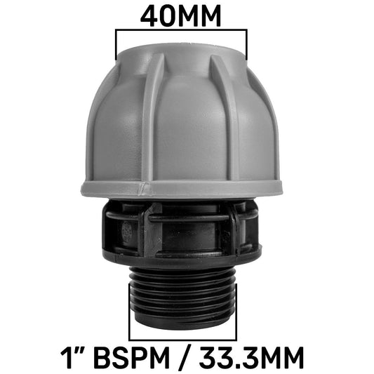 MDPE Straight Joiner 40mm - 1" BSPM - Best4Trade-Retail Tech Hose & Fittings