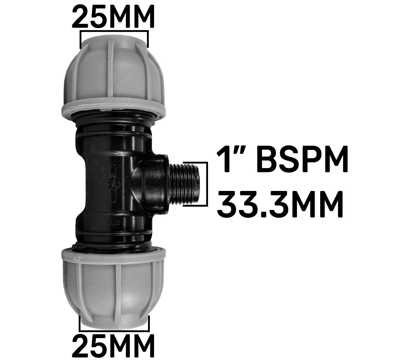 MDPE Tee 25mm - 1" BSPM - 25mm - Best4Trade-Retail Tech Hose & Fittings