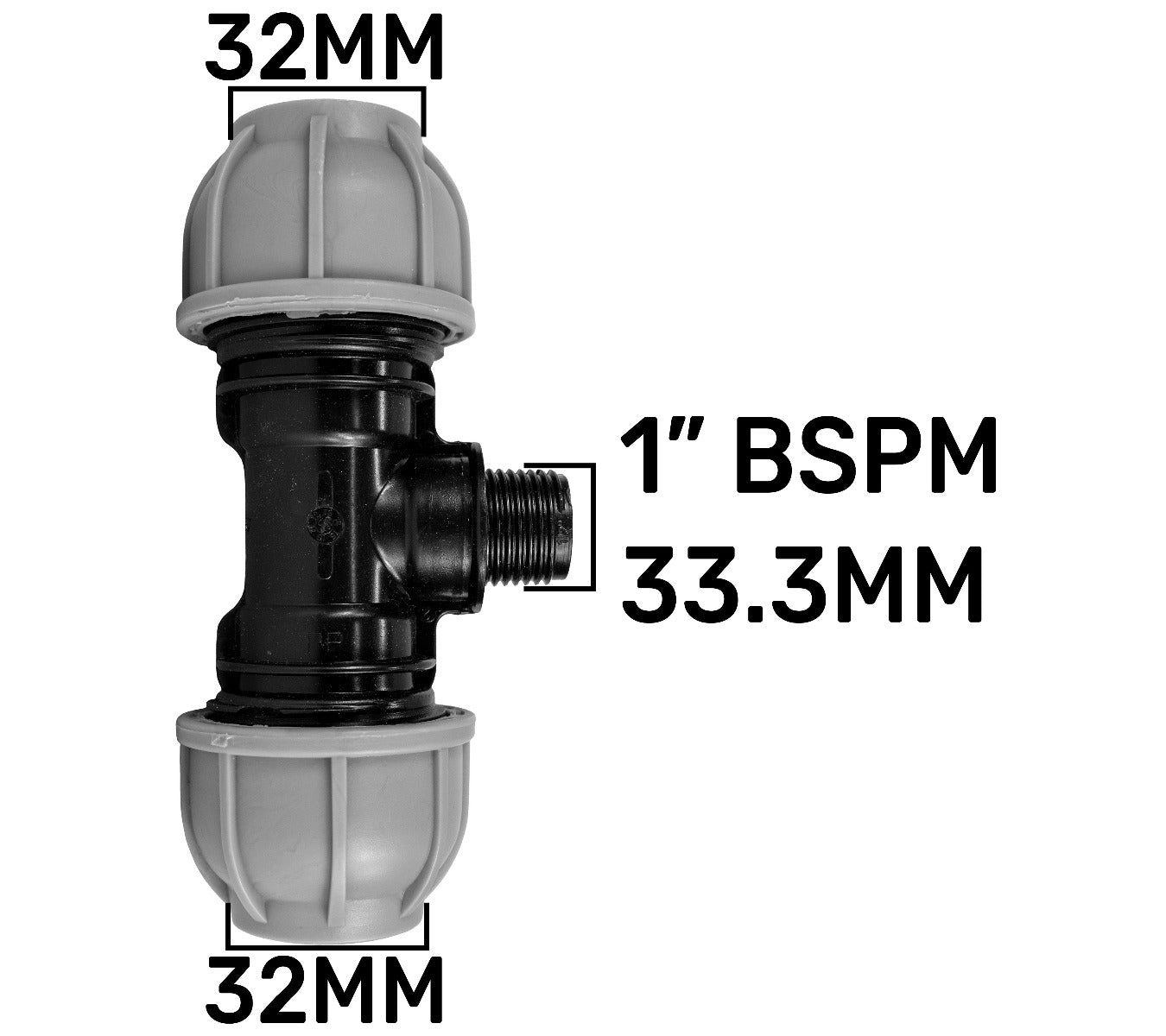 IBC Extender with 2” S60X6 Cap and 32mm MDPE Tee - Best4Trade-Retail Garden watering