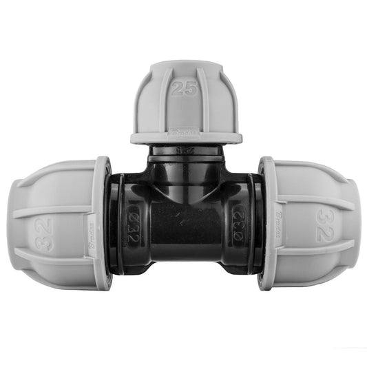 MDPE Tee Reducing 32mm - 25mm - 32mm - Best4Trade-Retail Tech Hose & Fittings