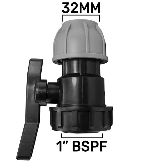 MDPE Valve 32mm - 1" BSPF - Best4Trade-Retail Tech Hose & Fittings