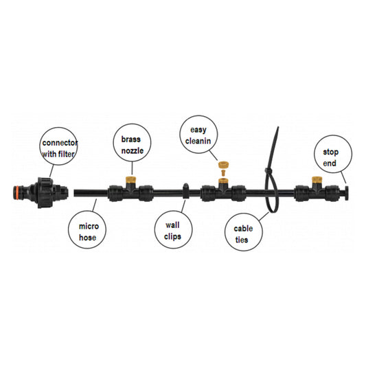 Garden Water Mist Kit, Black/Orange, 7.5m - Best4Trade-Retail Garden watering