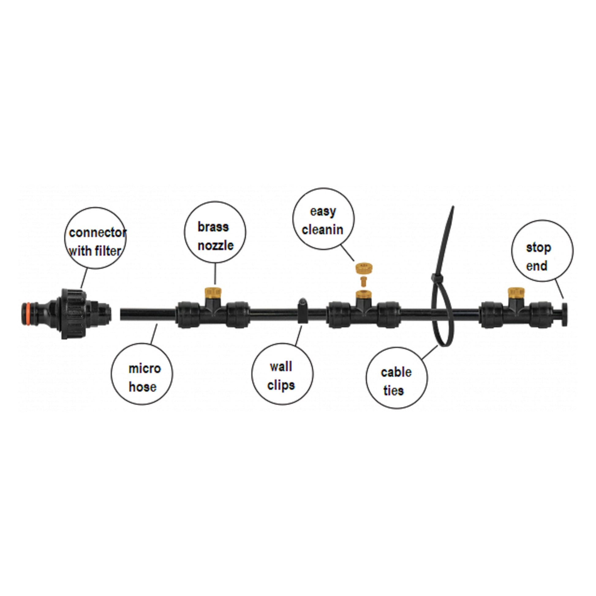 Garden Water Mist Kit, Black/Orange, 15m - Best4Trade-Retail Garden watering