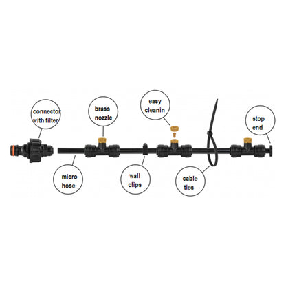 Garden Water Mist Kit, Black/Orange, 15m - Best4Trade-Retail Garden watering