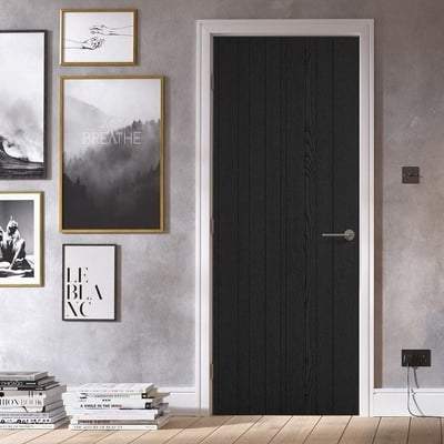Tres Montreal Black Ash Pre-Finished Laminate Interior Door - 1981mm x 838mm - LPD Doors