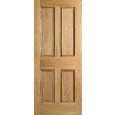 Oak 4 Panel Un-Finished Internal Fire Door FD30 - 1981mm x 762mm - LPD Doors
