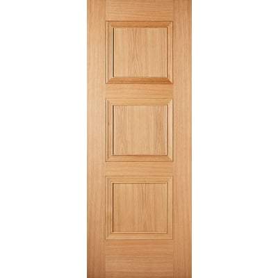 Oak Amsterdam 3 Panel Pre-Finished Internal Door - 1981mm x 686mm - LPD Doors