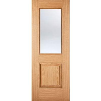 Oak Arnhem 1 Light Glazed Pre-Finished Internal Door - 1981mm x 762mm - LPD Doors