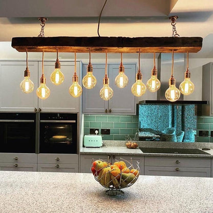 Oak Beam Chandelier | Made to Measure Kitchen Island & Dining Lighting UK
