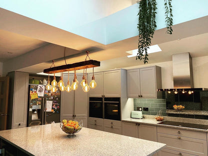 Oak Beam Chandelier | Made to Measure Kitchen Island & Dining Lighting UK