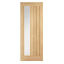 Load image into Gallery viewer, LPD Oak Clear Glazed Offest Un-Finished Internal Door - All Sizes
