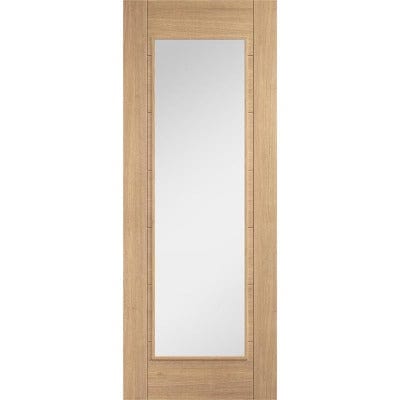 LPD Oak Carini 1 Clear Long Light Panel Un-Finished Internal Door - All Sizes - LPD Doors