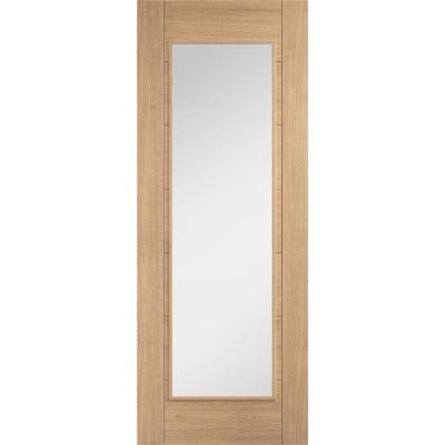 Oak Carini 1 Clear Long Light Panel Un-Finished Internal Door - 2040mm x 826mm - LPD Doors