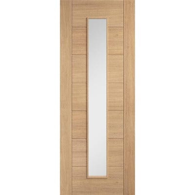 Oak Carini 1 Clear Light Panel Pre-Finished Internal Door - 1981mm x 762mm - LPD Doors