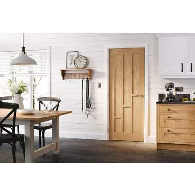 Oak Coventry 6 Vertical Panel Un-Finished Internal Door - 2040mm x 726mm - LPD Doors
