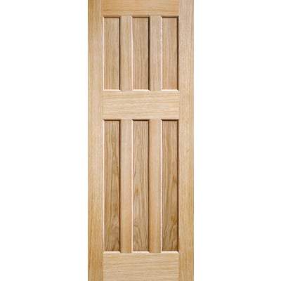 Oak 60's Style Panelled Un-Finished Internal Door - 1981mm x 686mm - LPD Doors