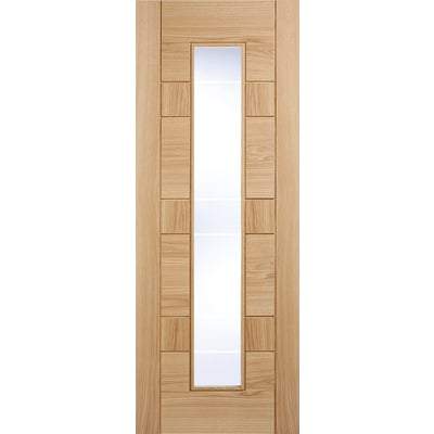 Oak Edmonton 1 Light Panel Glazed Pre-Finished Internal Door - 1981mm x 686mm - LPD Doors