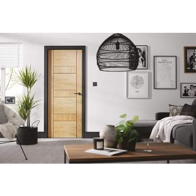 Oak Edmonton Pre-Finished Flush Internal Fire Door FD30 - 1981mm x 838mm - LPD Doors