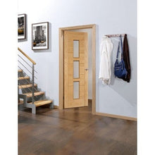 Load image into Gallery viewer, LPD Hampshire Oak Pre-Finished 3 Clear Light Panels Internal Door - All Sizes - Build4less
