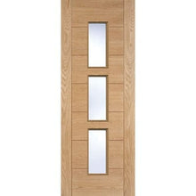 Load image into Gallery viewer, LPD Hampshire Oak Pre-Finished 3 Clear Light Panels Internal Door - All Sizes - Build4less
