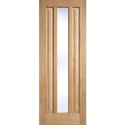Oak Kilburn 1 Glazed Clear Light Panel Un-Finished Internal Door - 1981mm x 762mm - LPD Doors
