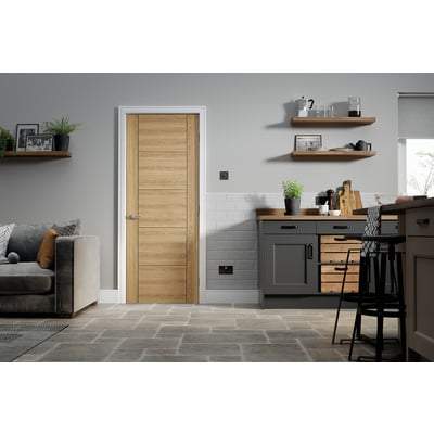 Vancouver Oak Laminated 5 Panel Interior Door - 1981mm x 838mm - LPD Doors